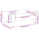 vidaXL Kinderbank 70x45x26,5 cm fluweel blauw