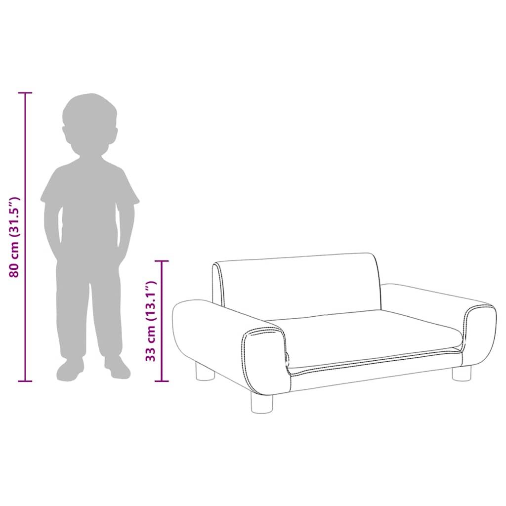 vidaXL Kids' Sofa 70x45x33 cm Velvet Blue