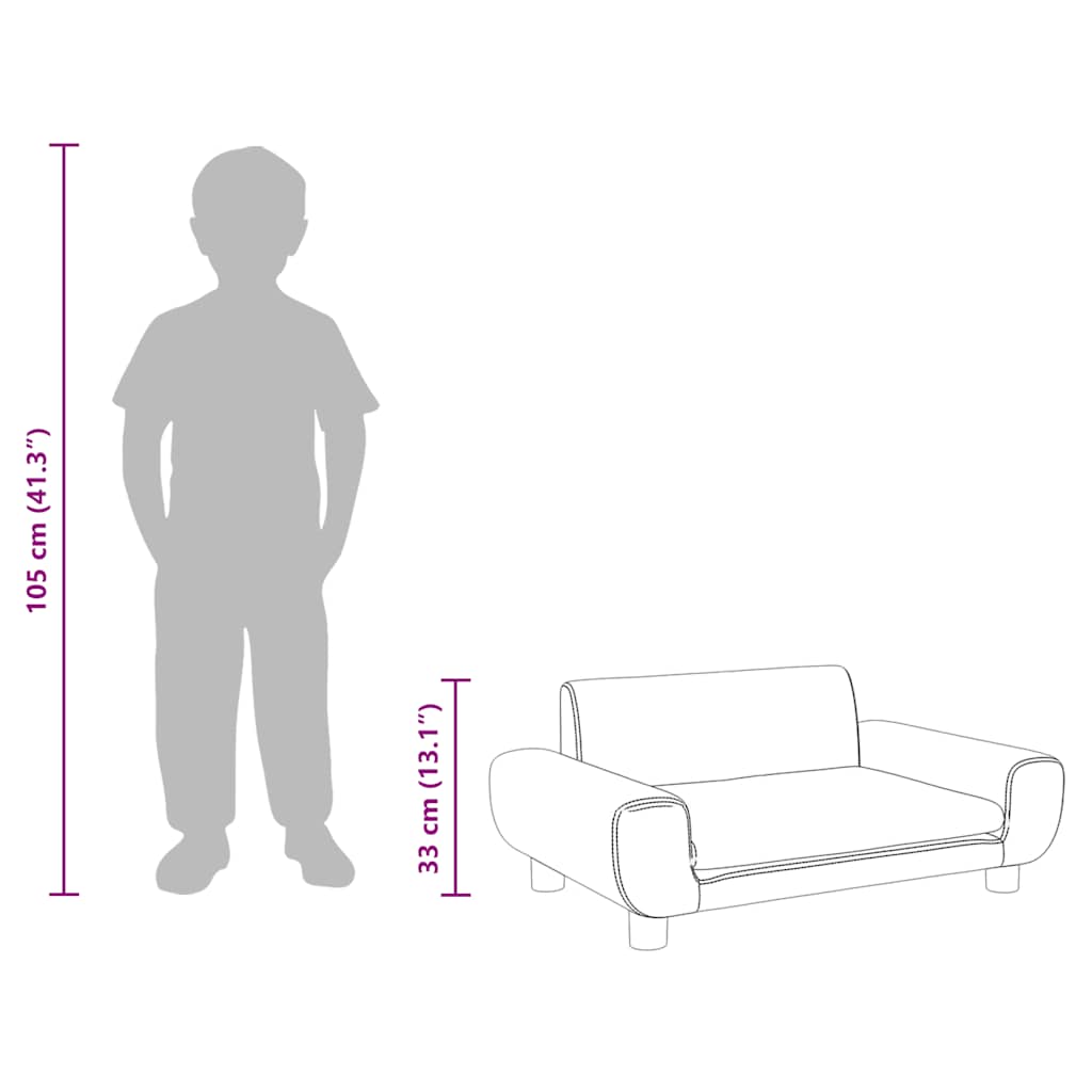 vidaXL Kids' Sofa 70x45x33 cm Velvet Blue