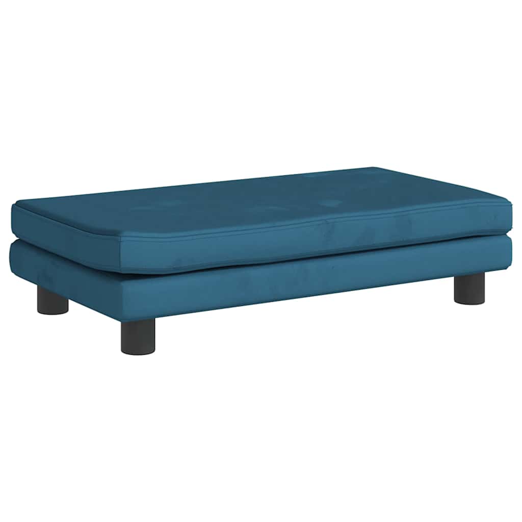 vidaXL Kinderbank met voetensteun 100x50x30 cm fluweel blauw
