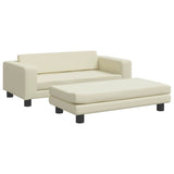 vidaXL Children's Sofa with Footrest 100x50x30 cm Artificial Leather Cream
