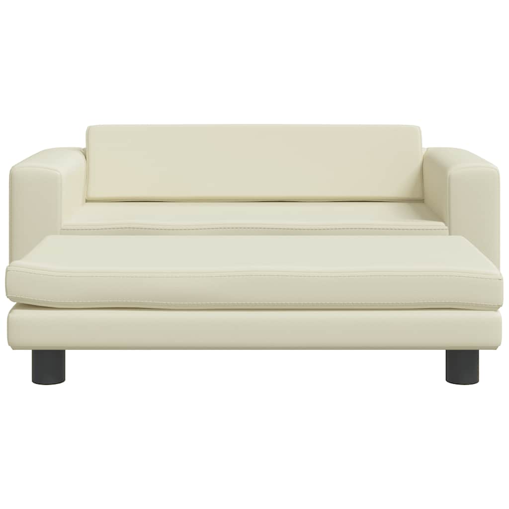 vidaXL Children's Sofa with Footrest 100x50x30 cm Artificial Leather Cream