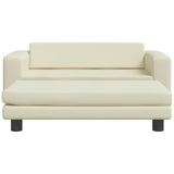 vidaXL Children's Sofa with Footrest 100x50x30 cm Artificial Leather Cream