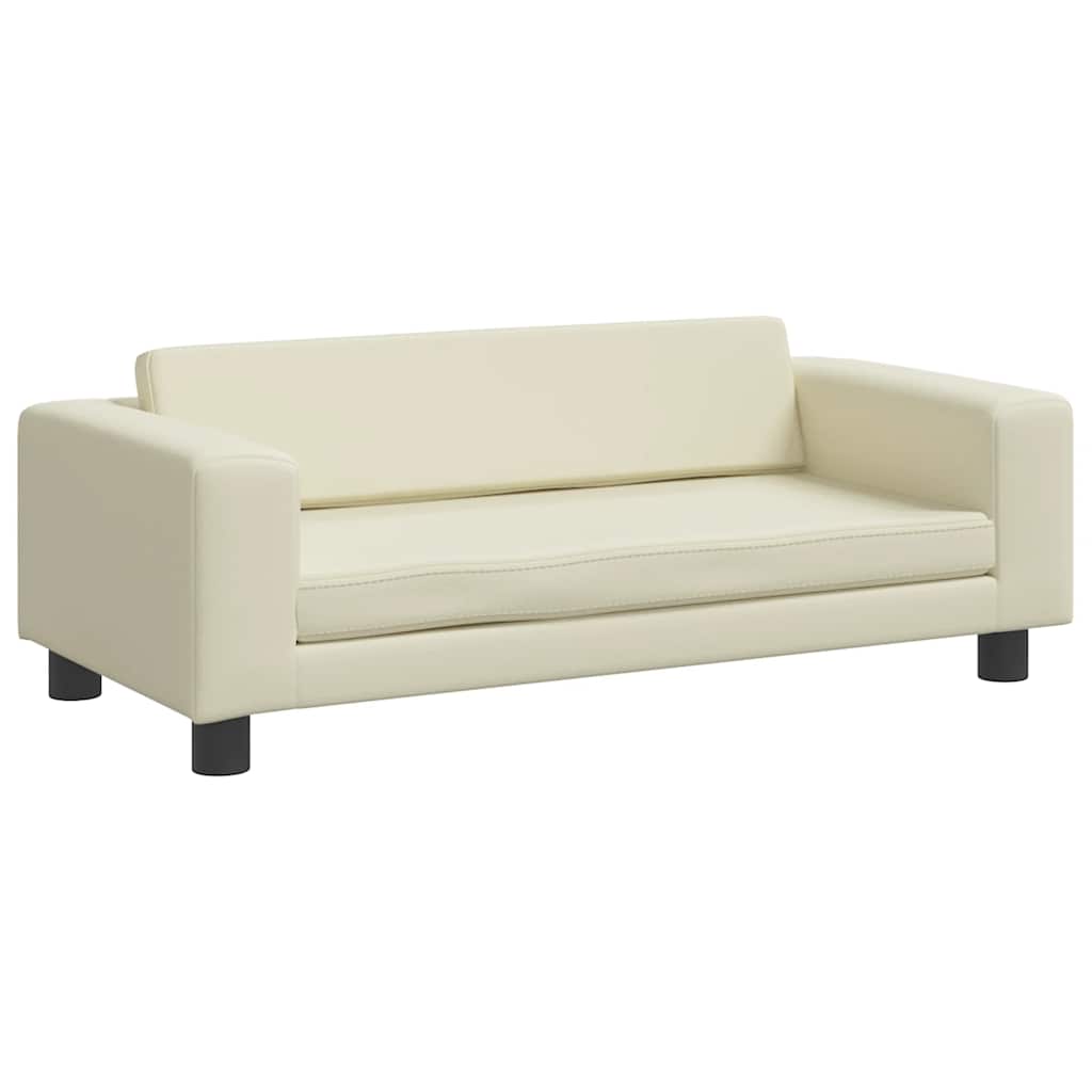 vidaXL Children's Sofa with Footrest 100x50x30 cm Artificial Leather Cream