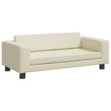 vidaXL Children's Sofa with Footrest 100x50x30 cm Artificial Leather Cream