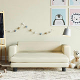 vidaXL Children's Sofa with Footrest 100x50x30 cm Artificial Leather Cream