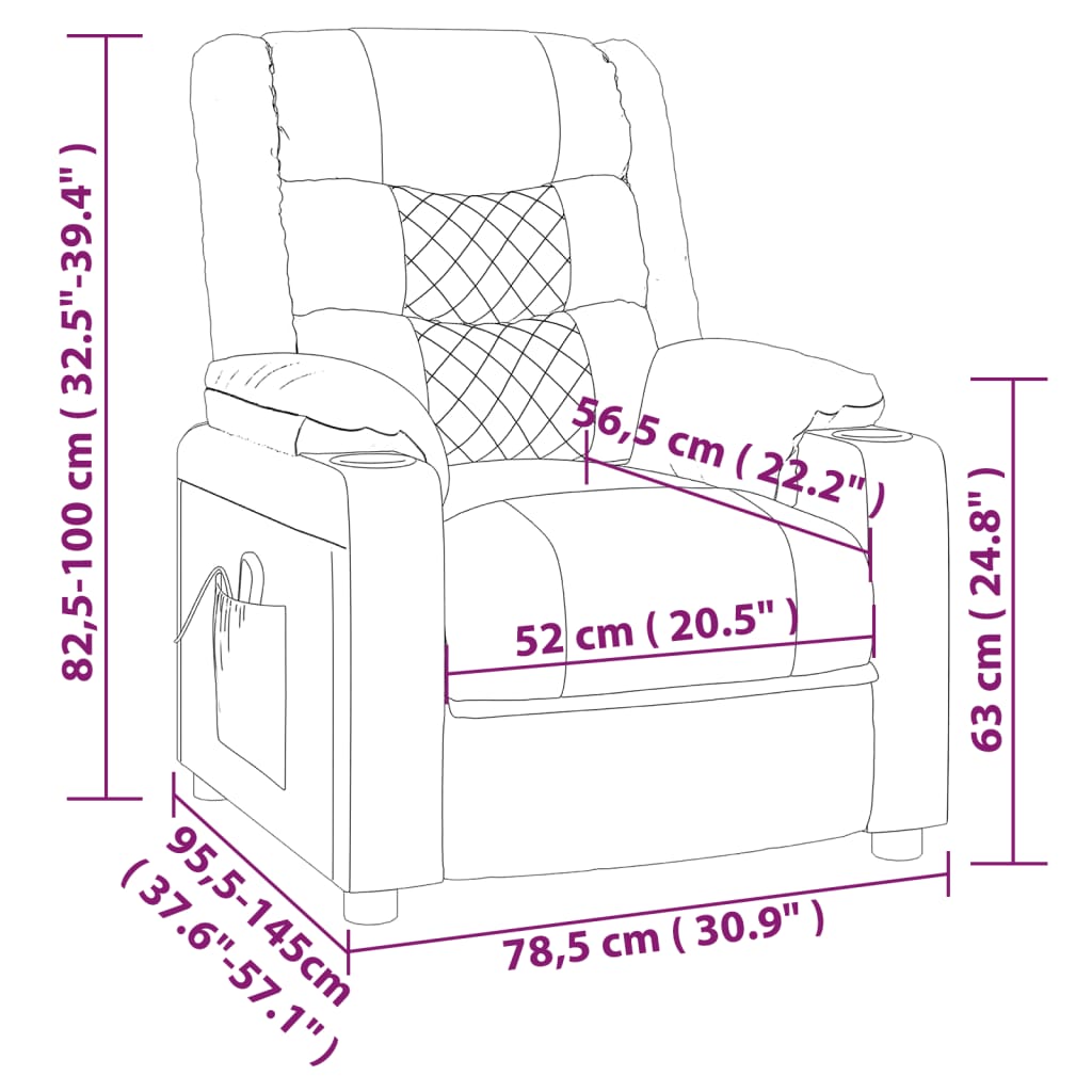 vidaXL Fauteuil elektrisch verstelbaar kunstleer zwart