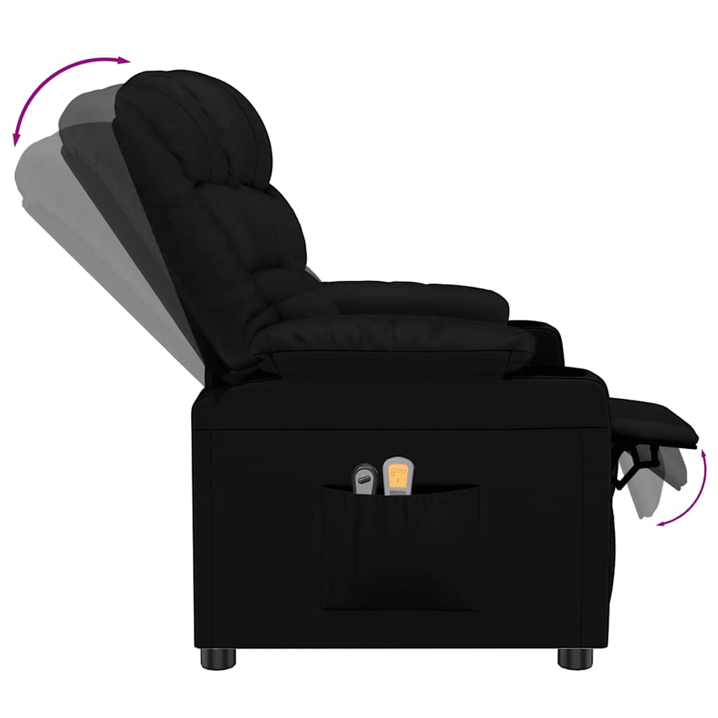 vidaXL Massagestoel elektrisch kunstleer zwart