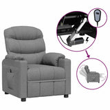 vidaXL Fauteuil elektrisch verstelbaar stof lichtgrijs