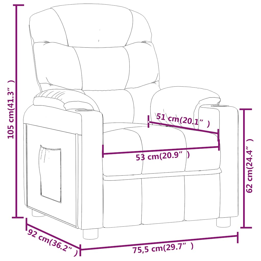 vidaXL Fauteuil elektrisch verstelbaar stof lichtgrijs