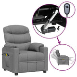 vidaXL Massagestoel elektrisch stof lichtgrijs
