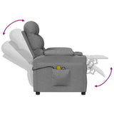 vidaXL Massagestoel elektrisch stof lichtgrijs