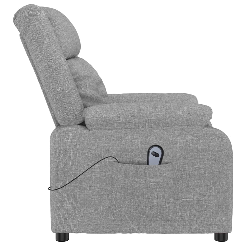 vidaXL Fauteuil elektrisch verstelbaar stof lichtgrijs
