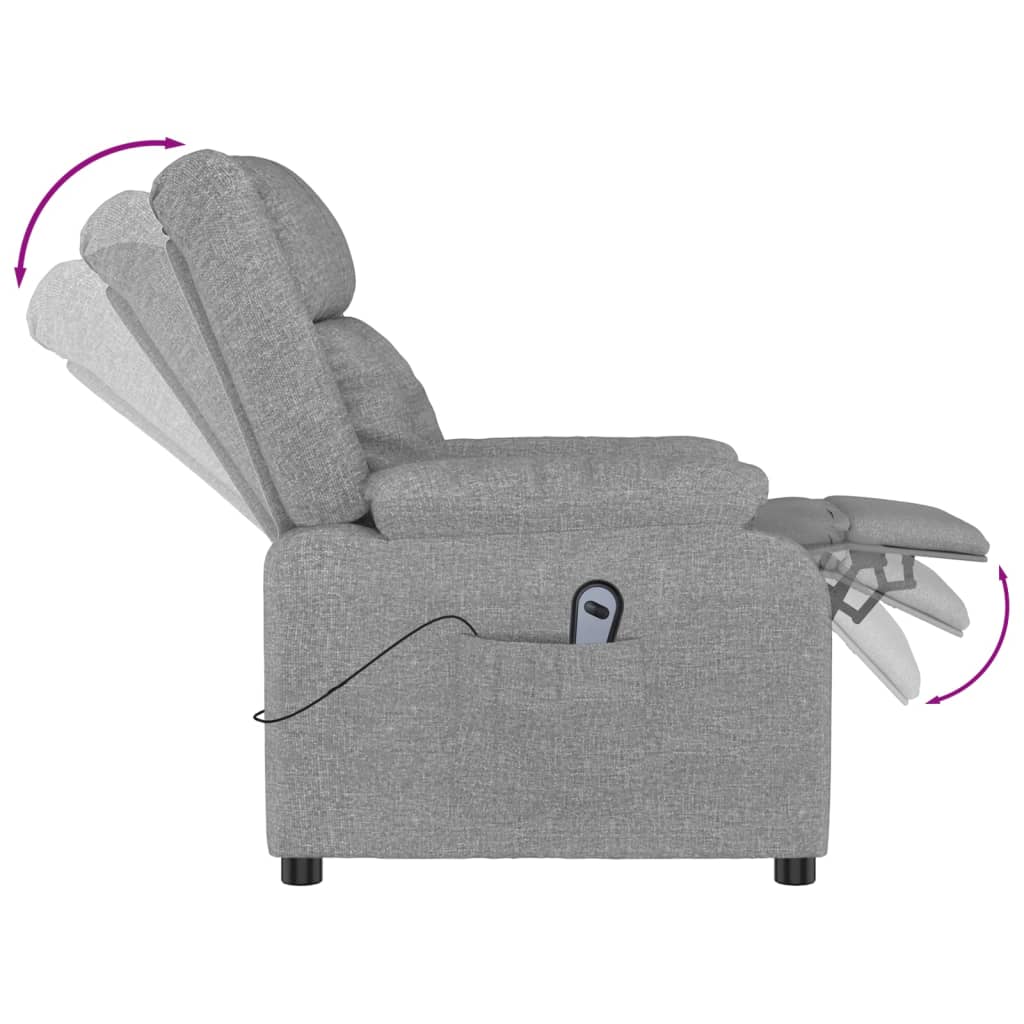 vidaXL Fauteuil elektrisch verstelbaar stof lichtgrijs