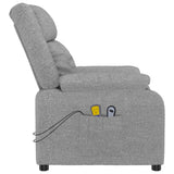 vidaXL Massagestoel elektrisch stof lichtgrijs