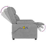vidaXL Massagestoel elektrisch stof lichtgrijs