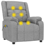 vidaXL Massagestoel elektrisch stof lichtgrijs
