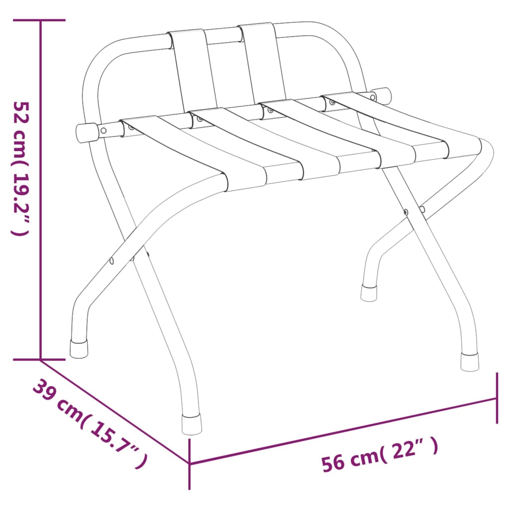 vidaXL Luggage Rack with Backrest Silver 56x39x52cm