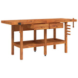 vidaXL Workbench with Drawers and Vices 192x62x83 cm Acacia Wood