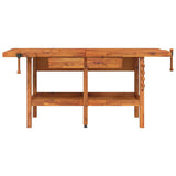 vidaXL Workbench with Drawers and Vices 192x62x83 cm Acacia Wood
