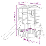 vidaXL Solid Spruce Wood Playhouse
