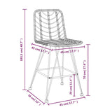vidaXL Barkrukken 2 st 45x56x103,5 cm PE-ratten en staal