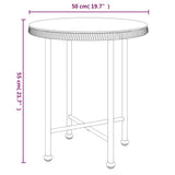 vidaXL Eettafel Ø50 cm  gehard glas en staal