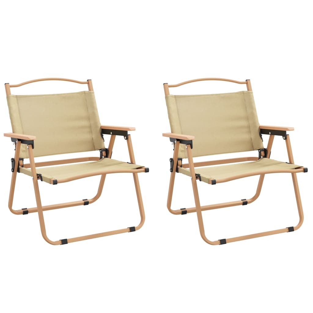 vidaXL Campingstoelen 2 st 54x43x59 cm oxford stof beige