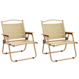 vidaXL Campingstoelen 2 st 54x43x59 cm oxford stof beige