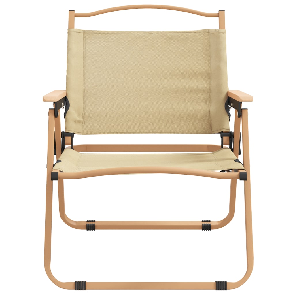 vidaXL Campingstoelen 2 st 54x43x59 cm oxford stof beige