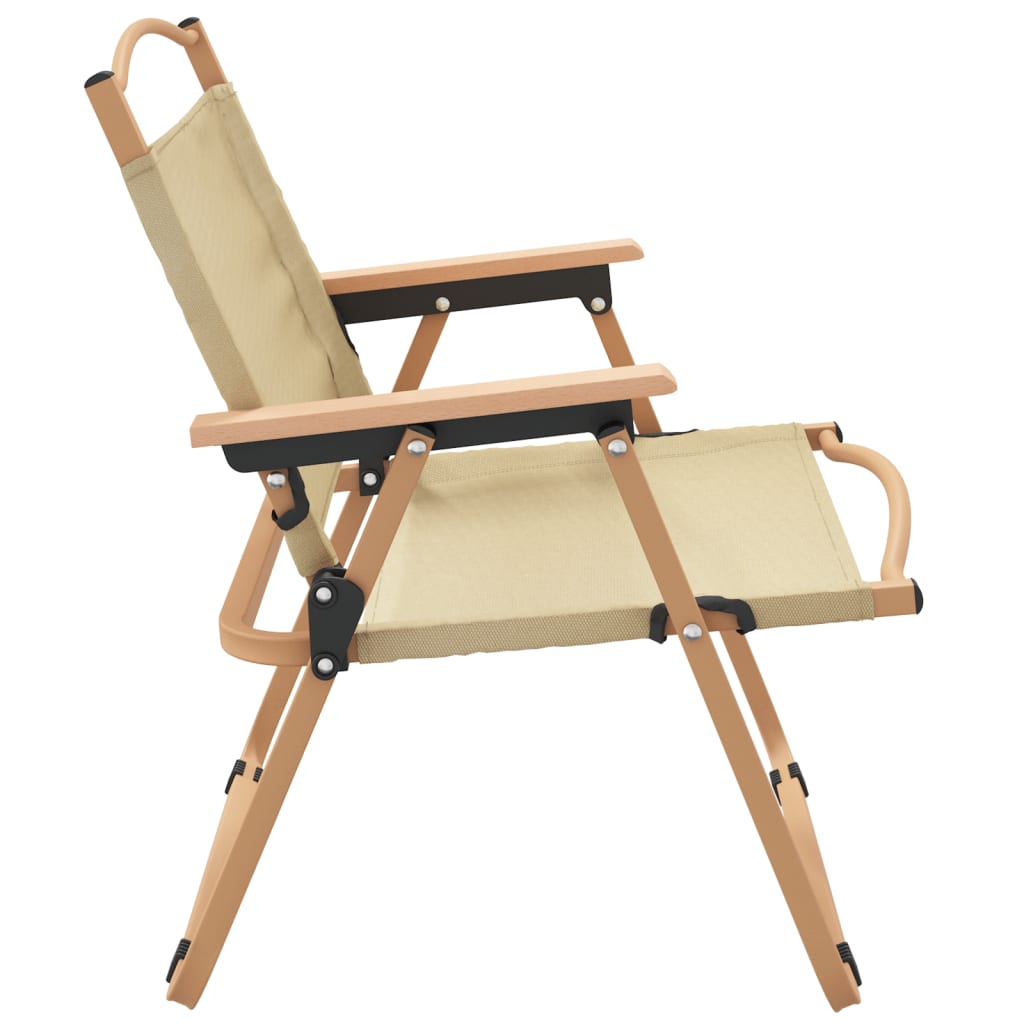 vidaXL Campingstoelen 2 st 54x43x59 cm oxford stof beige