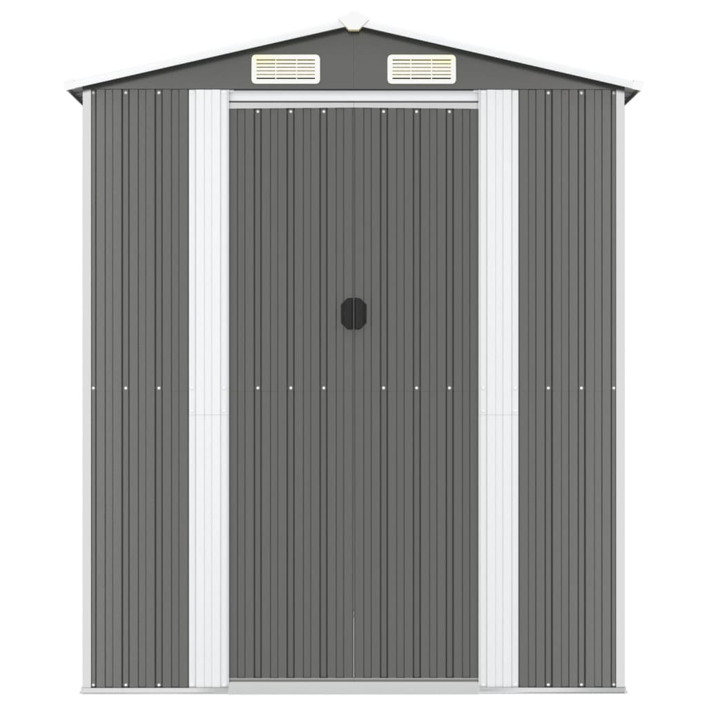 vidaXL Tuinschuur 192x191x223 cm gegalvaniseerd staal lichtgrijs