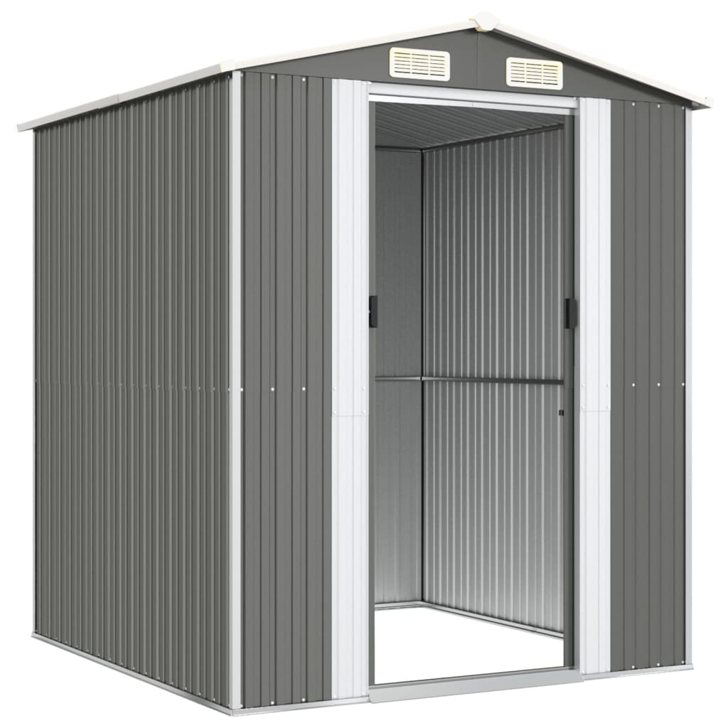 vidaXL Tuinschuur 192x191x223 cm gegalvaniseerd staal lichtgrijs