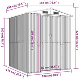 vidaXL Tuinschuur 192x191x223 cm gegalvaniseerd staal antracietkleurig