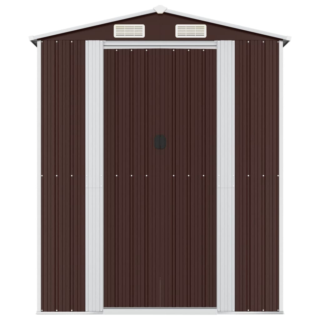 vidaXL Tuinschuur 192x191x223 cm gegalvaniseerd staal donkerbruin