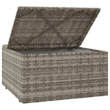 vidaXL Voetensteun met kussen 55x55x30 cm poly rattan grijs