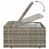 vidaXL Voetensteun met kussen 55x55x30 cm poly rattan grijs