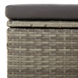 vidaXL Voetensteun met kussen 55x55x30 cm poly rattan grijs