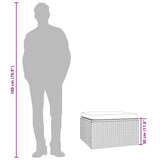 vidaXL Voetensteun met kussen 55x55x30 cm poly rattan grijs