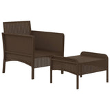vidaXL 2-delige Loungeset met kussens poly rattan bruin