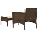 vidaXL 2-delige Loungeset met kussens poly rattan bruin