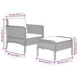 vidaXL 2-delige Loungeset met kussens poly rattan bruin