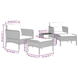 vidaXL 5-piece Lounge Set with Cushions Poly Rattan Brown