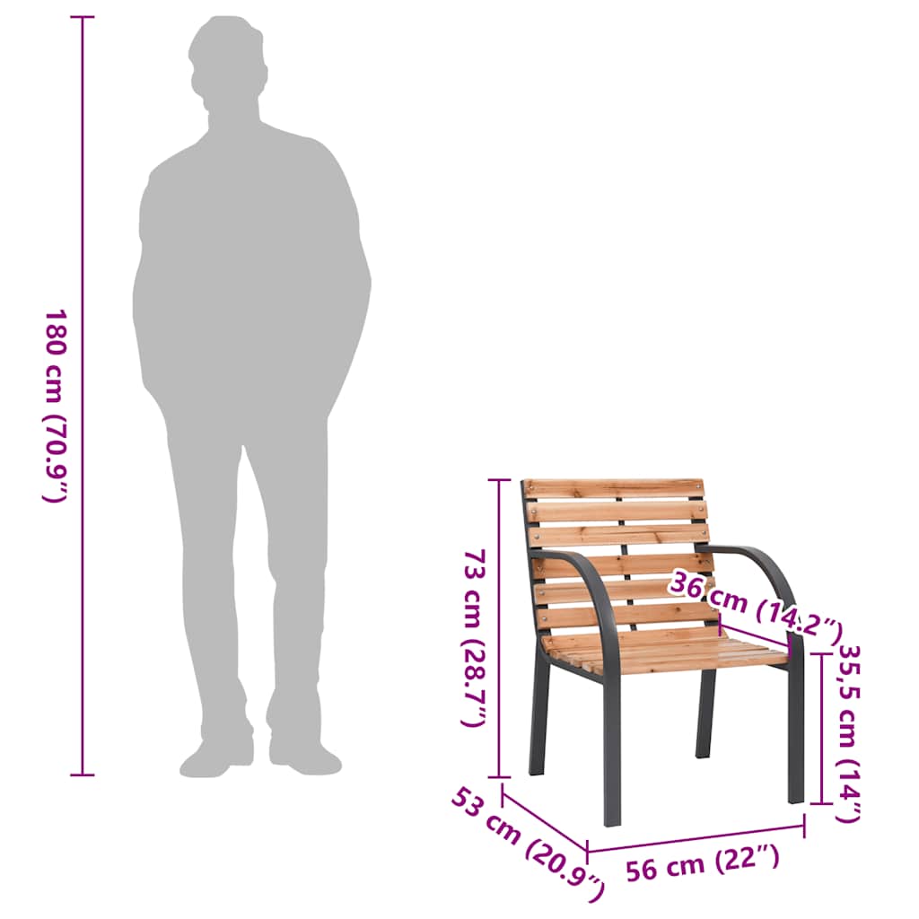 vidaXL Tuinstoelen 2 st massief vurenhout