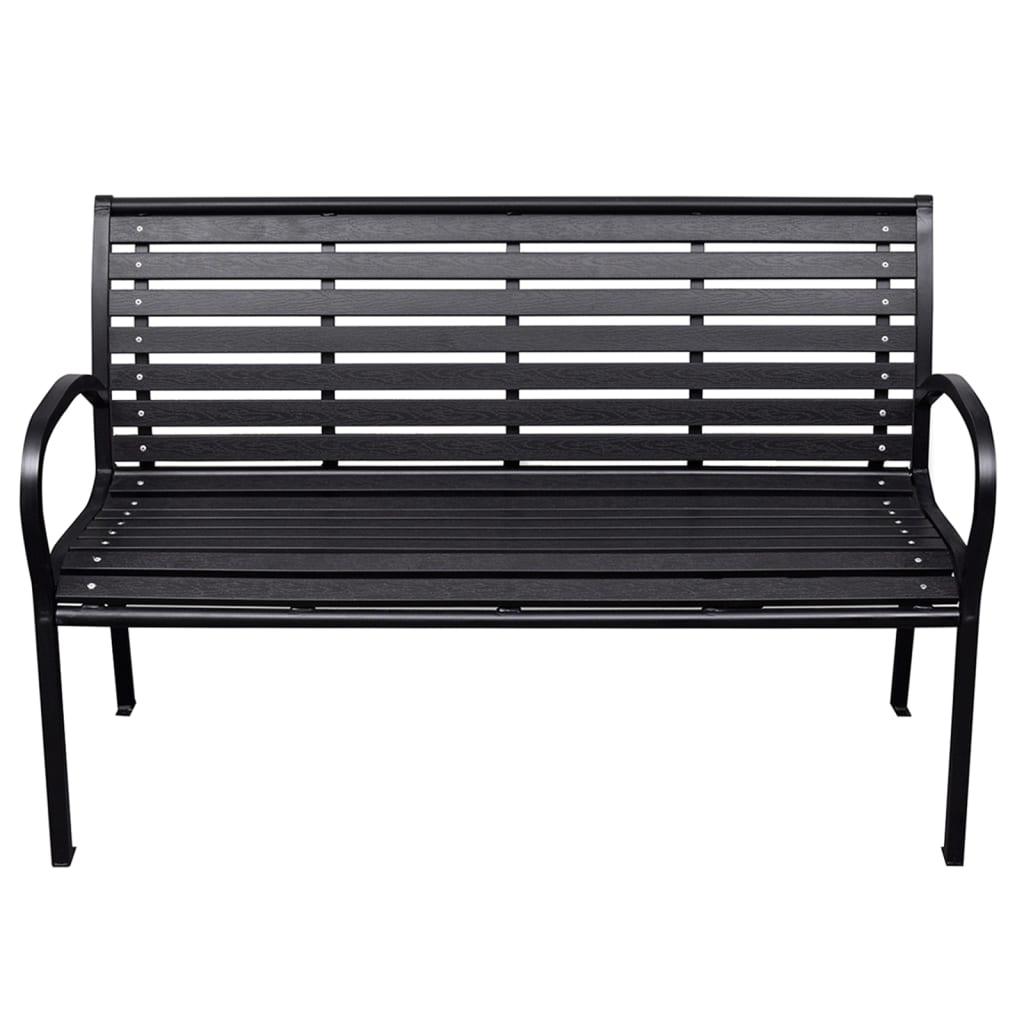 vidaXL Tuinbank 116 cm staal en HKC zwart