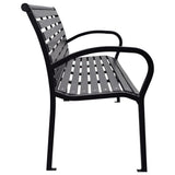 vidaXL Tuinbank 116 cm staal en HKC zwart