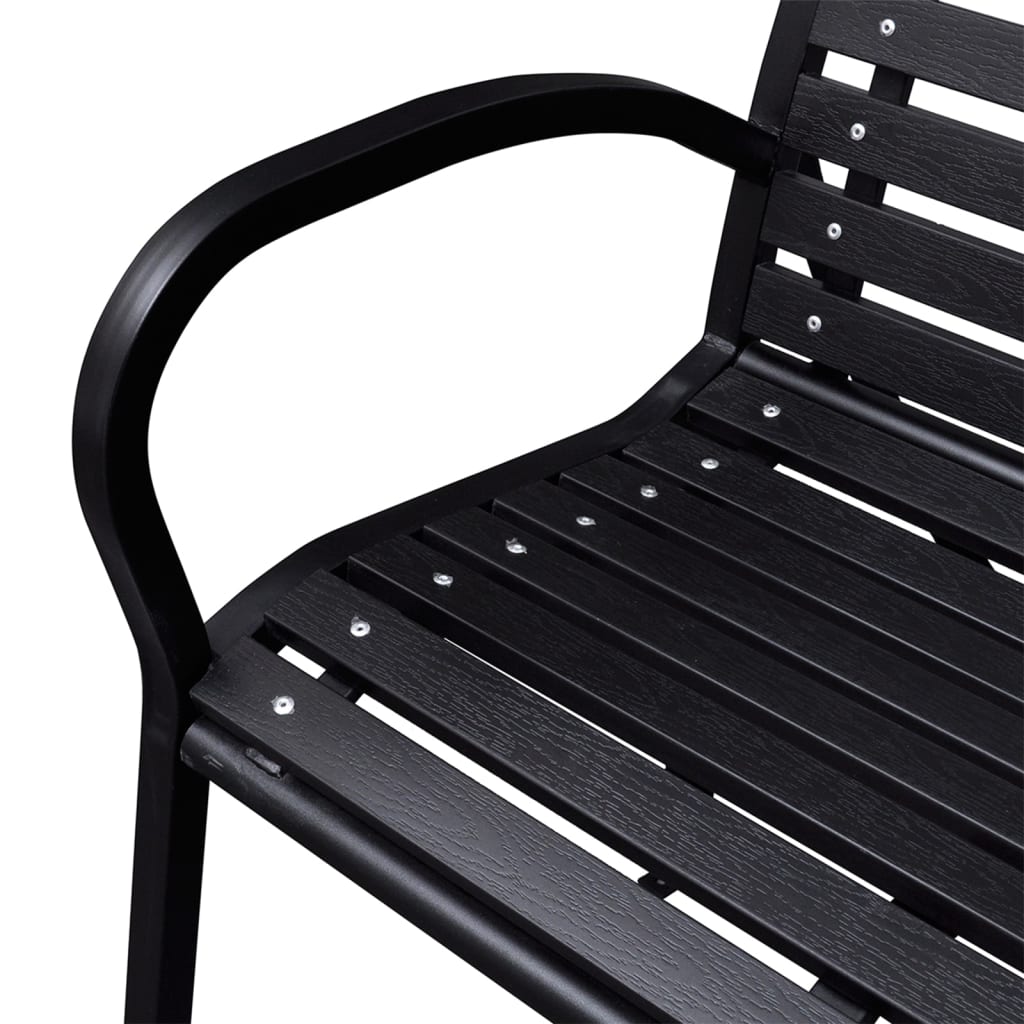 vidaXL Tuinbank 116 cm staal en HKC zwart