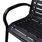 vidaXL Tuinbank 116 cm staal en HKC zwart