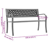 vidaXL Tuinbank 120 cm staal zwart