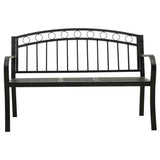 vidaXL Tuinbank met tafel 120 cm staal zwart